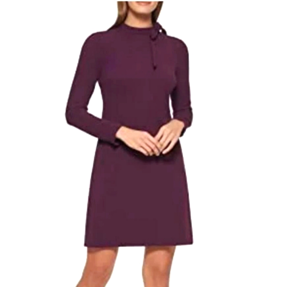 CALVIN KLEIN Bow Tie Sheath Dress Women’s Sz 4 Dark Purple